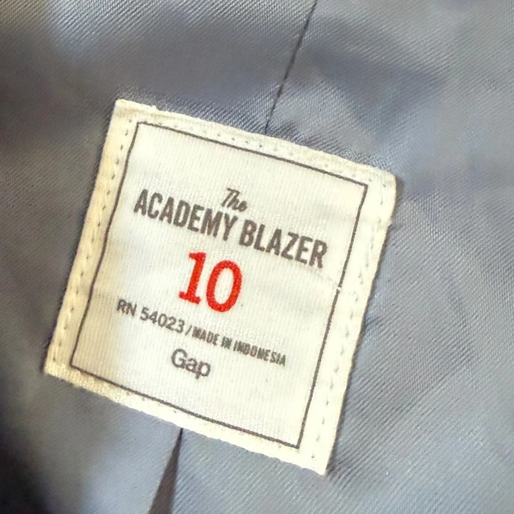 Gap Academy Blazer Womens 10 Blue White Stripe Knit Jacket Preppy Career